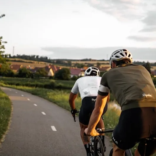 Two cyclists on a road